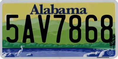 AL license plate 5AV7868