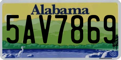 AL license plate 5AV7869