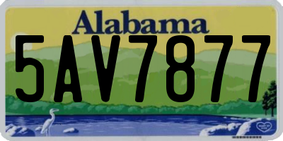 AL license plate 5AV7877