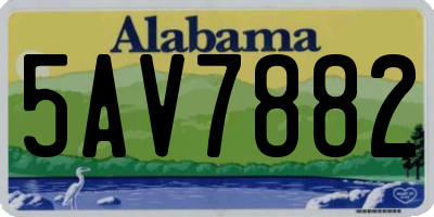 AL license plate 5AV7882