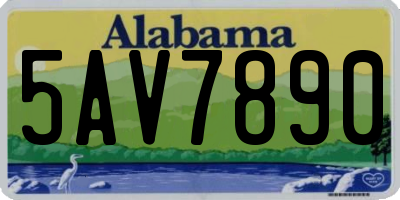 AL license plate 5AV7890