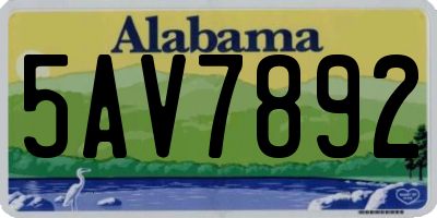 AL license plate 5AV7892