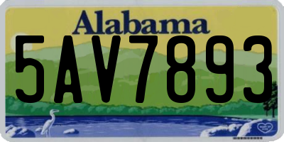 AL license plate 5AV7893
