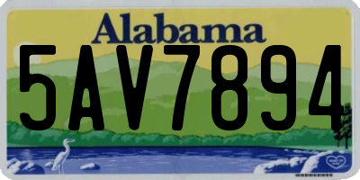 AL license plate 5AV7894