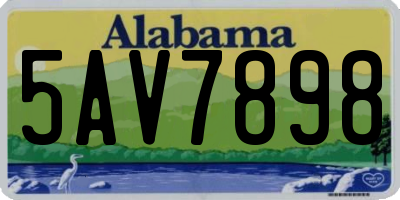 AL license plate 5AV7898