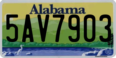 AL license plate 5AV7903