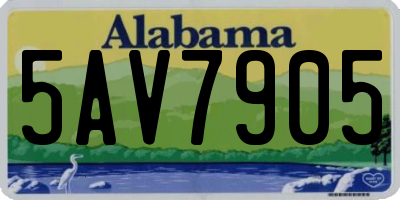 AL license plate 5AV7905