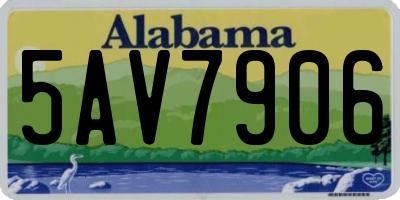 AL license plate 5AV7906