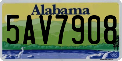 AL license plate 5AV7908