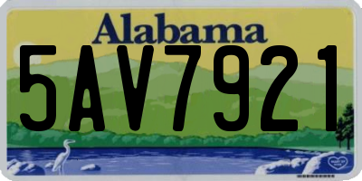 AL license plate 5AV7921