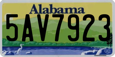 AL license plate 5AV7923