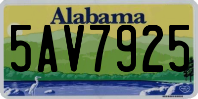 AL license plate 5AV7925