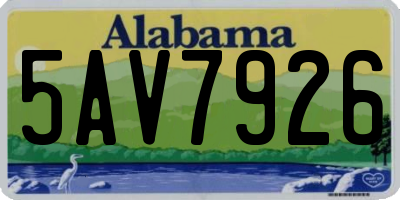 AL license plate 5AV7926