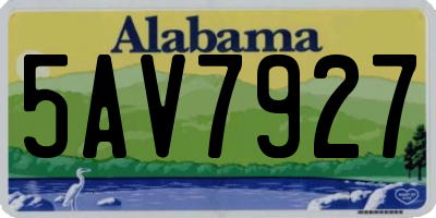 AL license plate 5AV7927