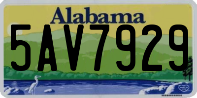 AL license plate 5AV7929