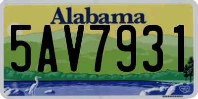AL license plate 5AV7931