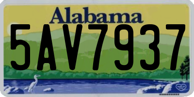 AL license plate 5AV7937