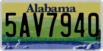 AL license plate 5AV7940