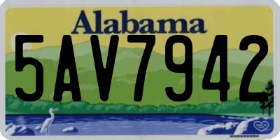 AL license plate 5AV7942