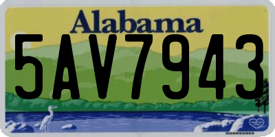 AL license plate 5AV7943