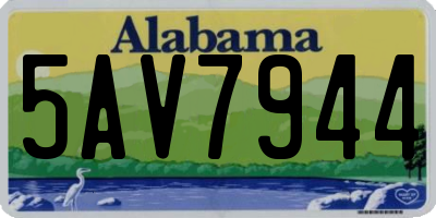 AL license plate 5AV7944