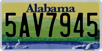 AL license plate 5AV7945