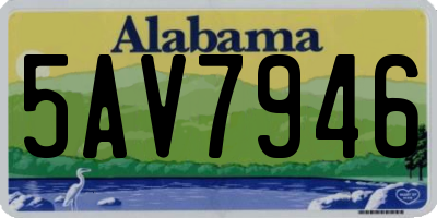 AL license plate 5AV7946