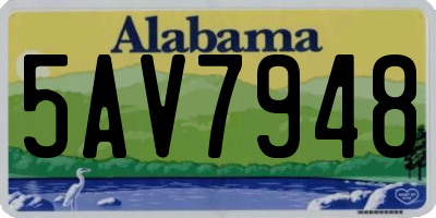 AL license plate 5AV7948