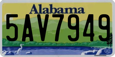 AL license plate 5AV7949