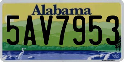 AL license plate 5AV7953