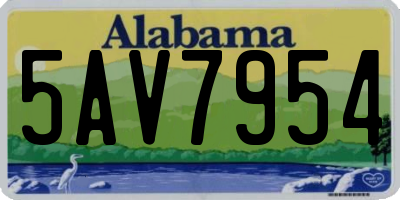 AL license plate 5AV7954