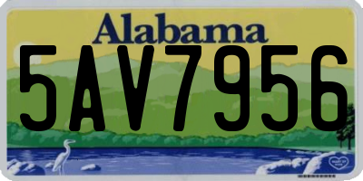 AL license plate 5AV7956