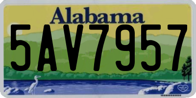 AL license plate 5AV7957