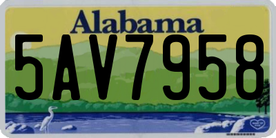 AL license plate 5AV7958