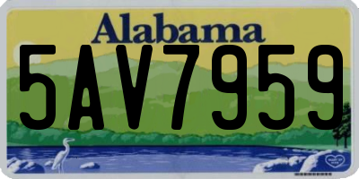 AL license plate 5AV7959