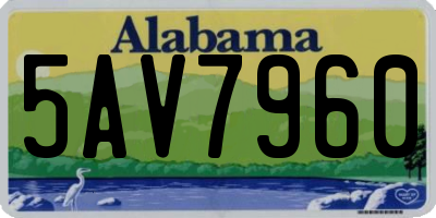 AL license plate 5AV7960