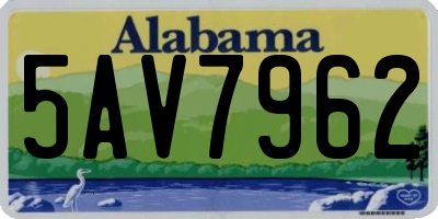 AL license plate 5AV7962