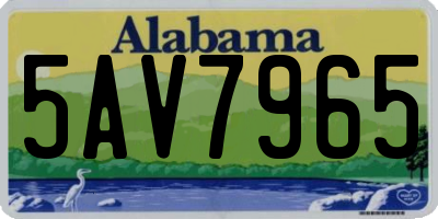 AL license plate 5AV7965