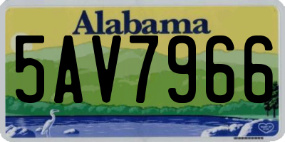 AL license plate 5AV7966