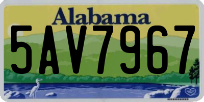 AL license plate 5AV7967