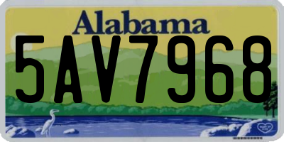 AL license plate 5AV7968