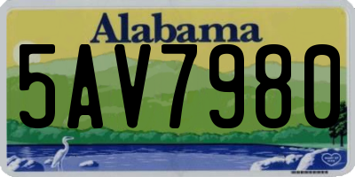 AL license plate 5AV7980