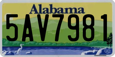 AL license plate 5AV7981