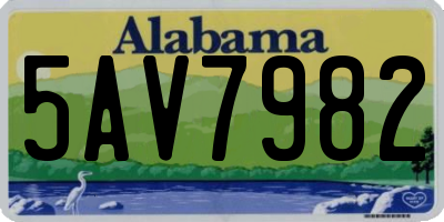 AL license plate 5AV7982
