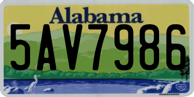 AL license plate 5AV7986