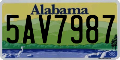 AL license plate 5AV7987