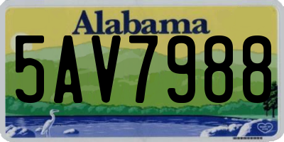 AL license plate 5AV7988