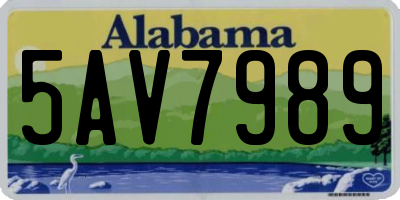 AL license plate 5AV7989