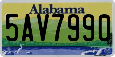 AL license plate 5AV7990