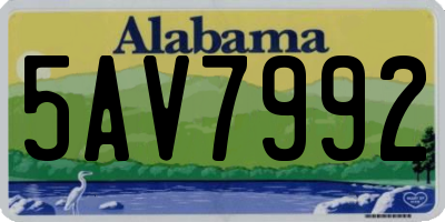 AL license plate 5AV7992